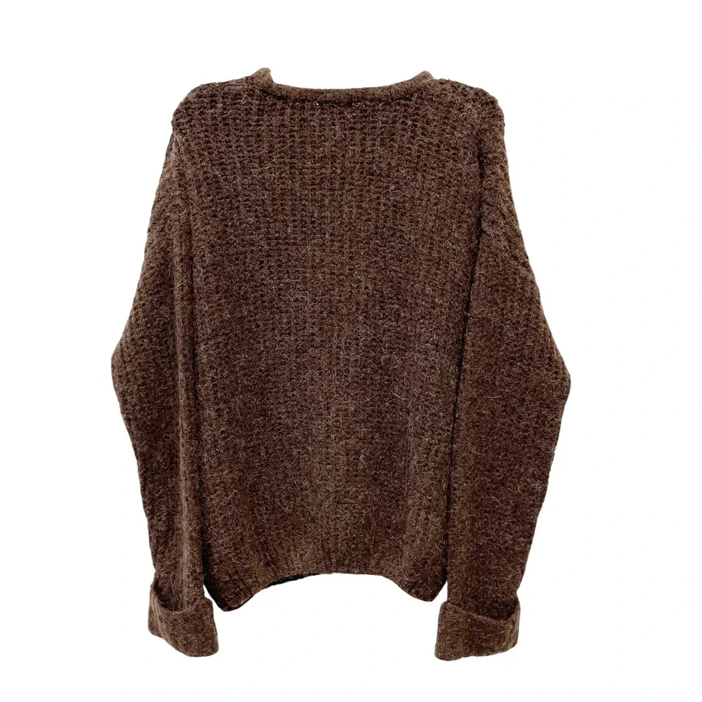 Wild Fable Women's Brown Alpaca Blend Boucle Oversized‎ Sweater Size Medium
